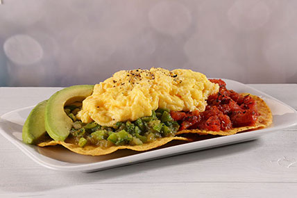 Huevos divorciados inspired egg cups with salsa and fresh toppings