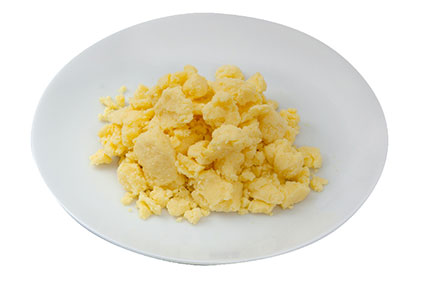 Precooked Scramble Eggs on a Plate