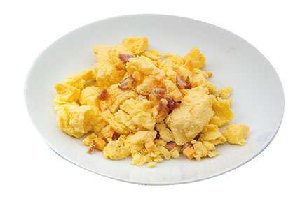 Bacon and Cheese Scramble Eggs