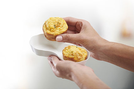 Egg Bake Bites in Hand